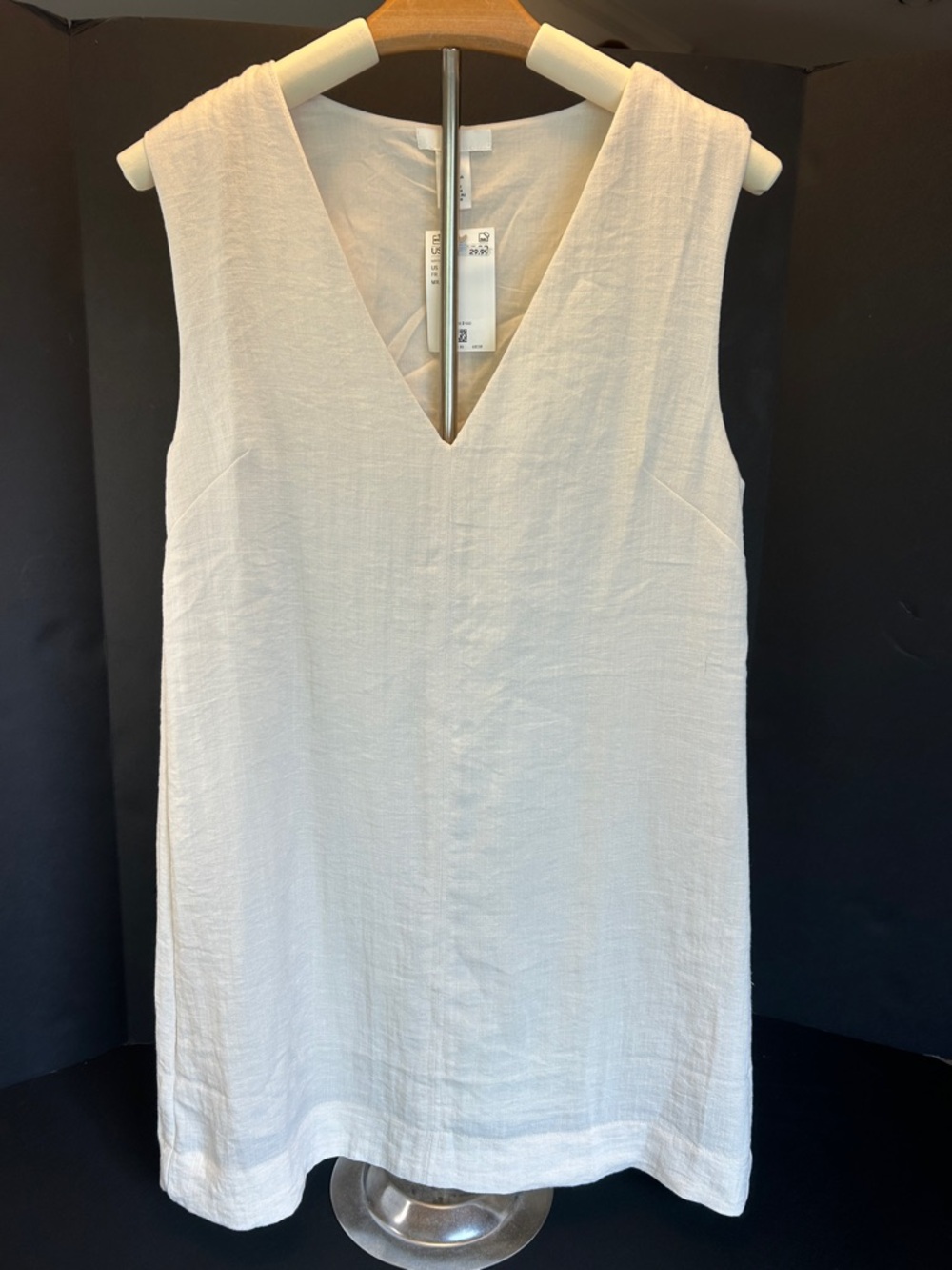 H&M Cream V-Neck Sleeveless shift dress
